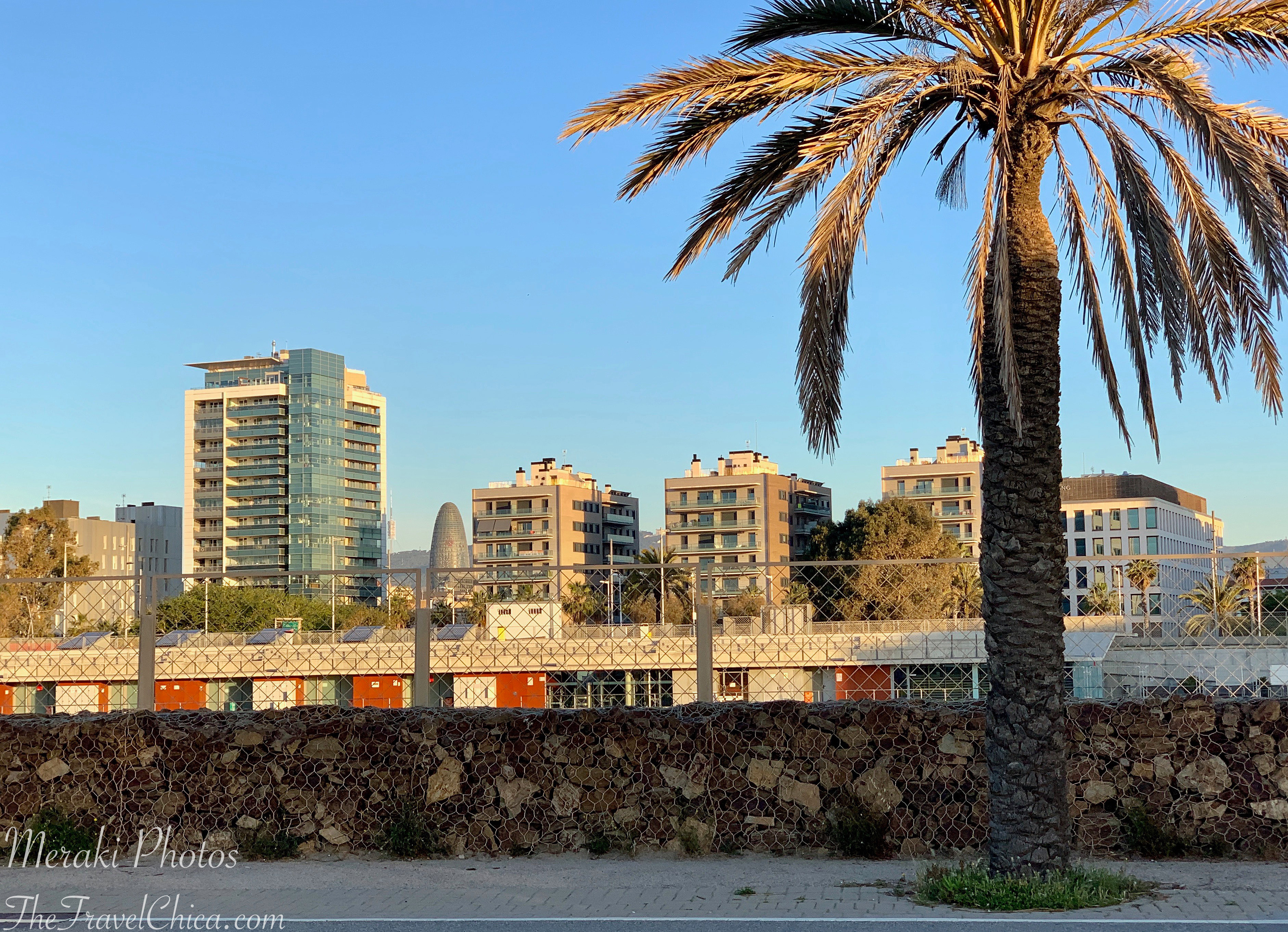 You can see Jean Nouvel's rounded cone Agbar Tower in the distance.