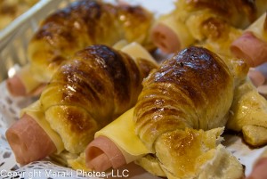 Photo of delicious ham & cheese croissants