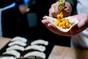 Photo of filling empanadas