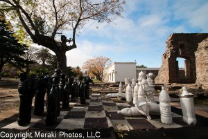 Photo of strange large-scale chess board