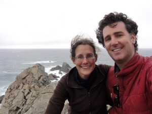 Craig and Linda a the northern-most point in Spain.